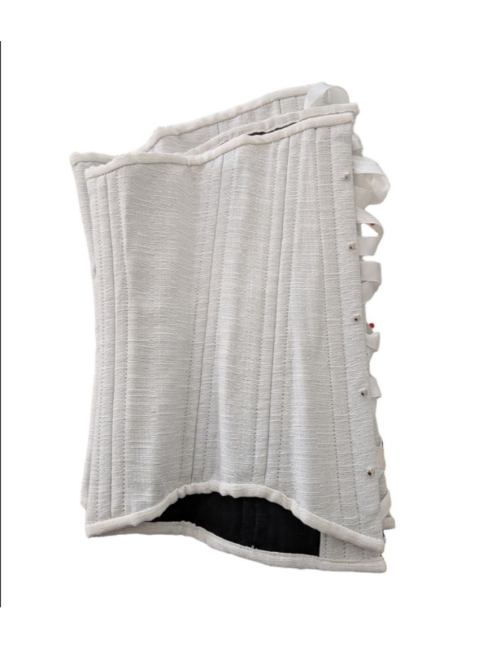 Black Iris Corsets White Underbust Waist Cincher Corset Size 30 - Picture 6 of 6